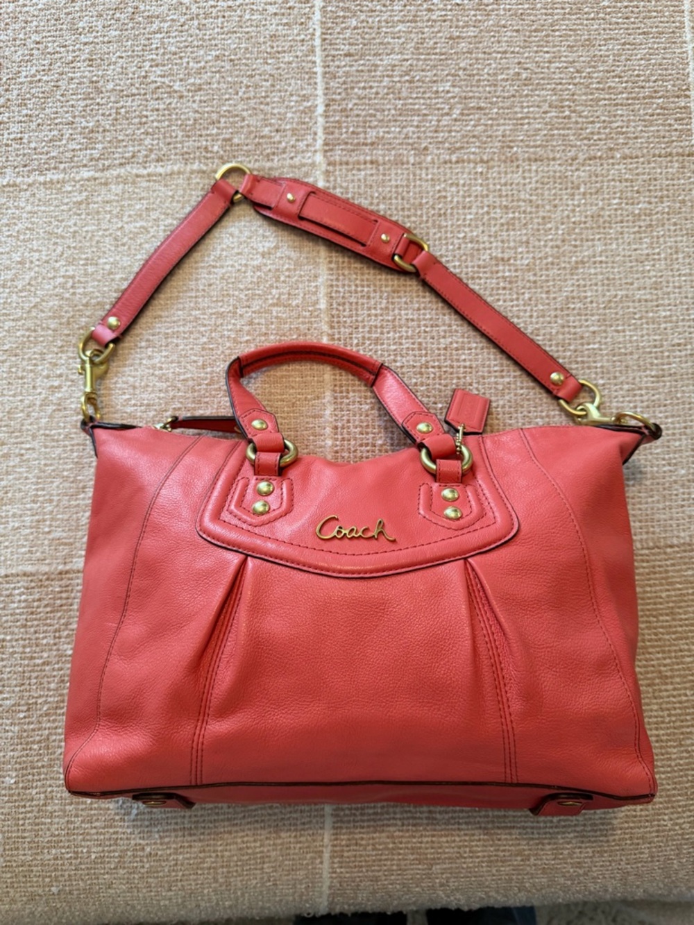 Coach Ashley Coral Shoulder Bag